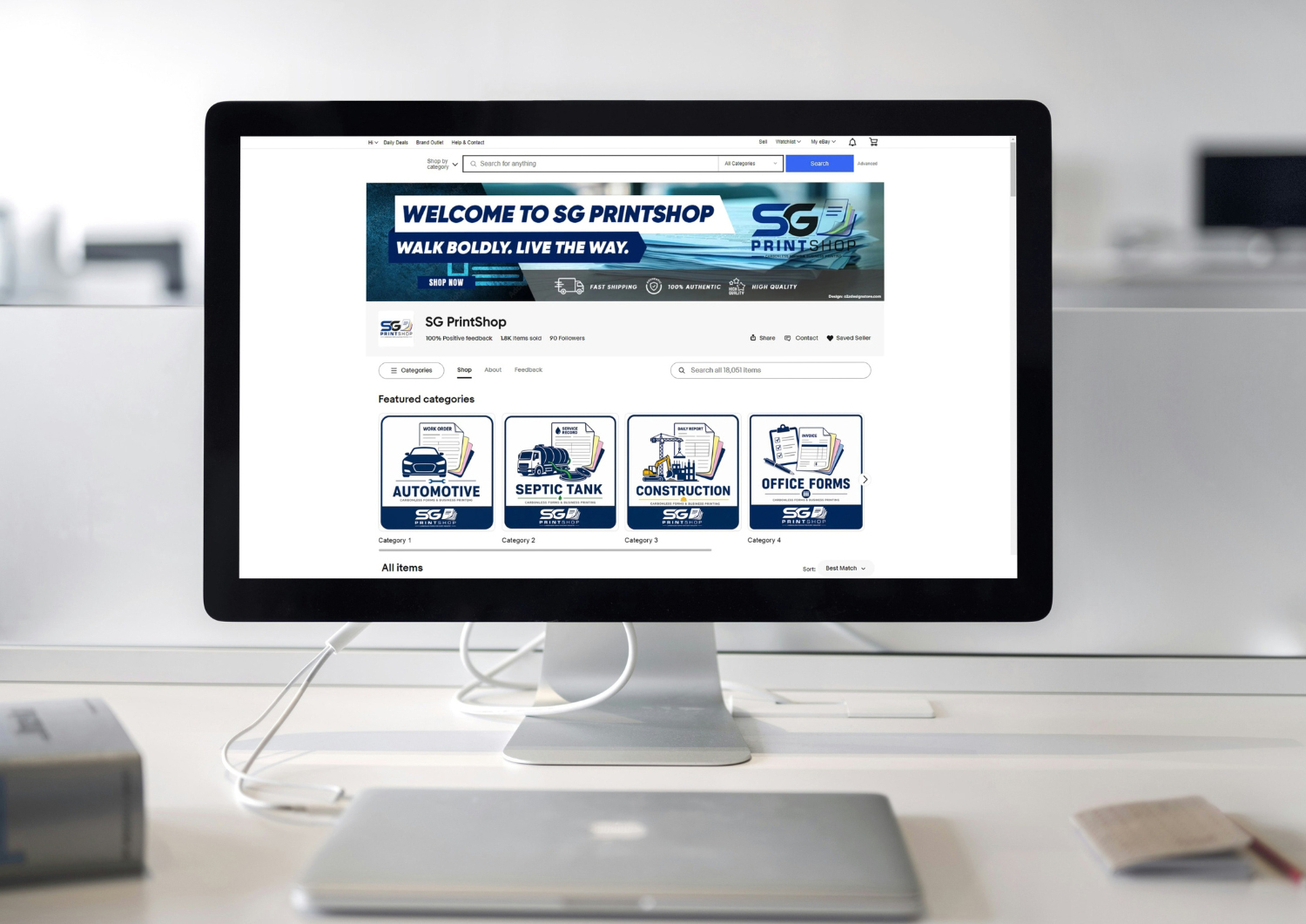Marketplace store design mockup