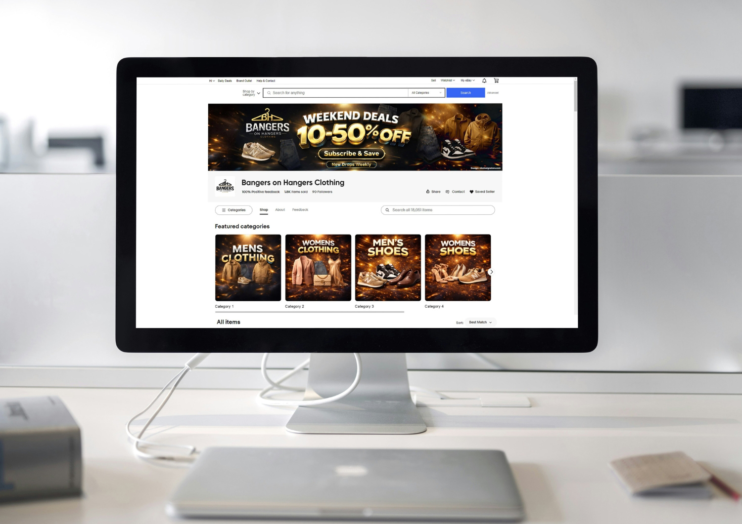 Listing graphic design mockup