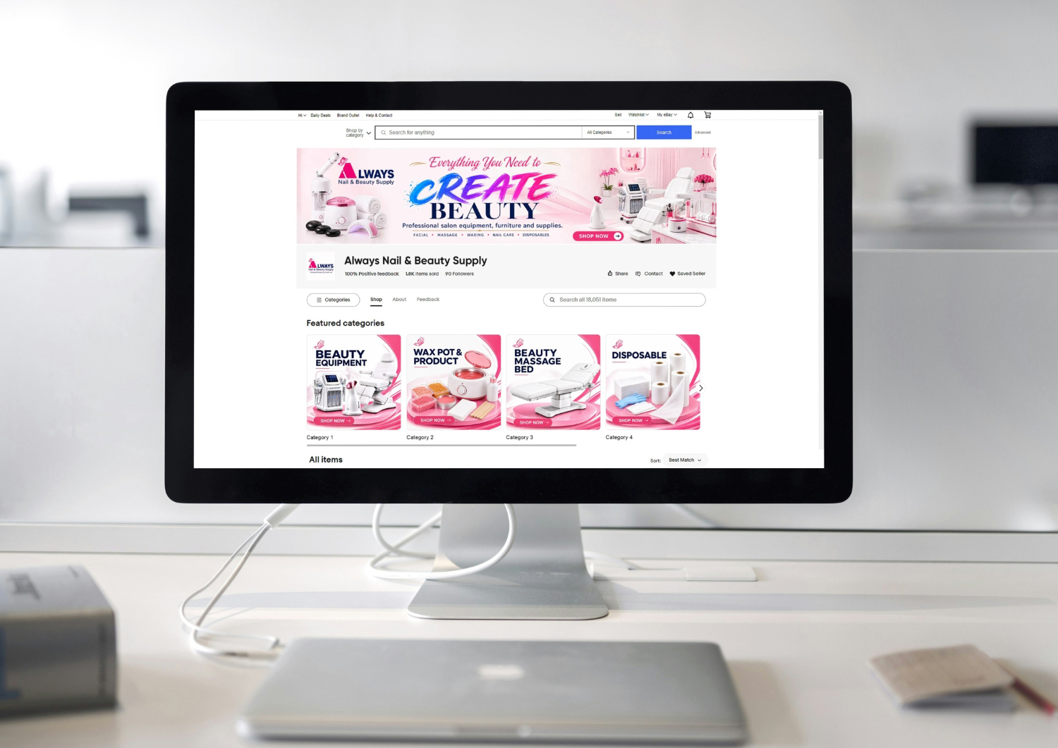 Alternate eBay storefront design mockup