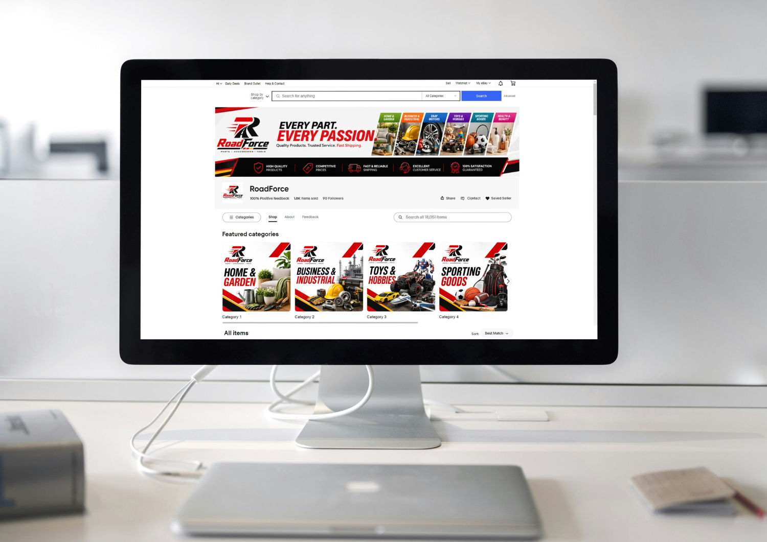 Marketplace category design mockup